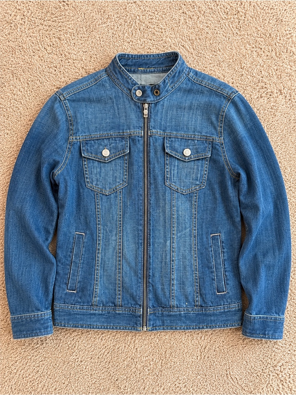 Calvin Klein Jeans Zip-Up Denim Jacket – L, Fits Like M